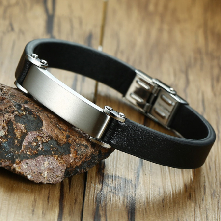 Bratara Brooks Black Leather Urban Design 20 CM [2]