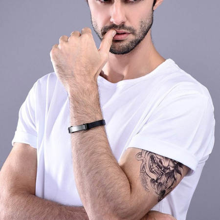 Bratara Brooks Black Leather Urban Design 20 CM [1]