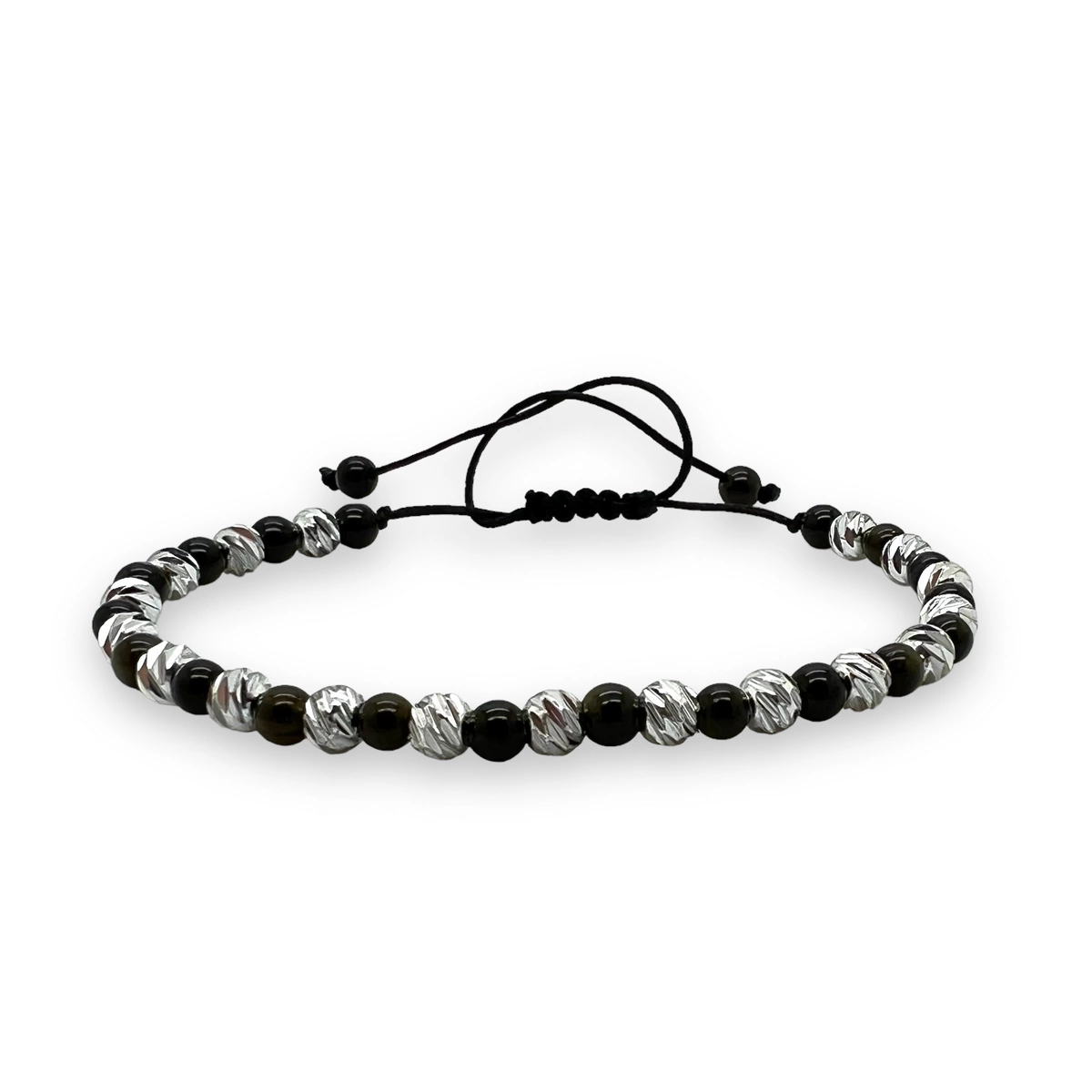 BRATARI PIETRE NATURALE - Bratara Brooks BlackSilver Facette