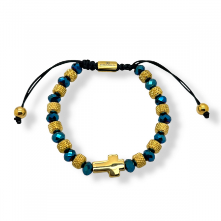 BRATARI PIETRE NATURALE - Bratara Brooks Blue Cross