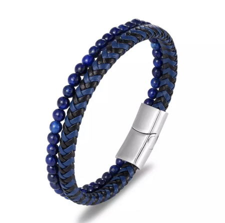 BRATARI BARBATI - Bratara Brooks Blue Double Layer Stone
