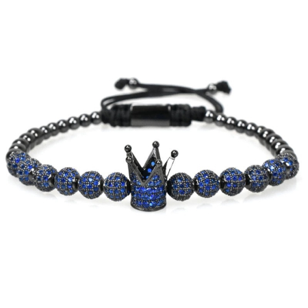 BRATARI LUXURY - Bratara Brooks Crown Blue Rhodium