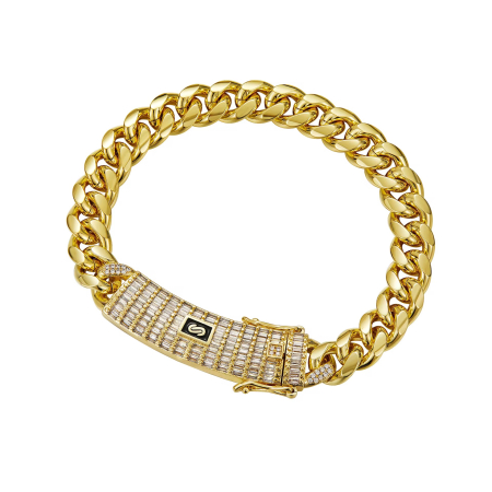 BRATARI METALICE - Bratara Brooks Cuban Gold Royal 10 MM