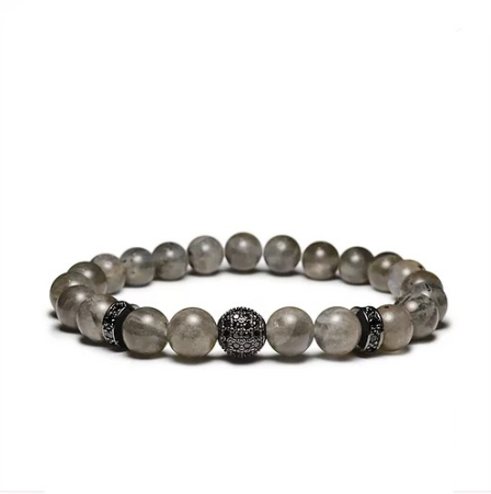 BRATARI PIETRE NATURALE - Bratara Brooks Dark Gray Stones