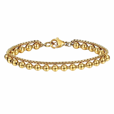 BRATARI LUXURY - Bratara Brooks Double Chain Gold