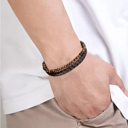 Bratara Brooks Double Layer Brown Style [2]