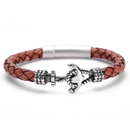 BRATARI PIELE - Bratara Brooks Double Strap Black Zirconium 19 CM