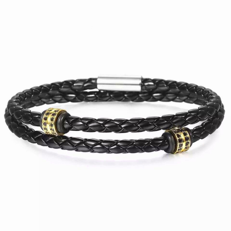 BRATARI BARBATI - Bratara Brooks Double Strap Exquisite Charms 19 CM