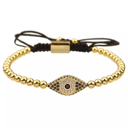 BRATARI - Bratara Brooks Eye Beads Zircon GOLD