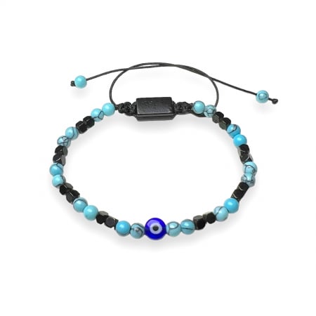 BRATARI PIETRE NATURALE - Bratara Brooks Eye Black Blue Beads