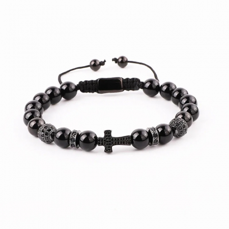 BRATARI LUXURY - Bratara Brooks Full Black Zircon Cross