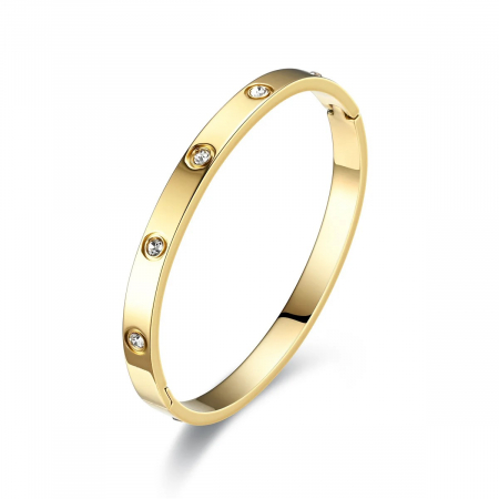 BRATARI CRISTALE - Bratara Brooks Gold Bangle Diamonds