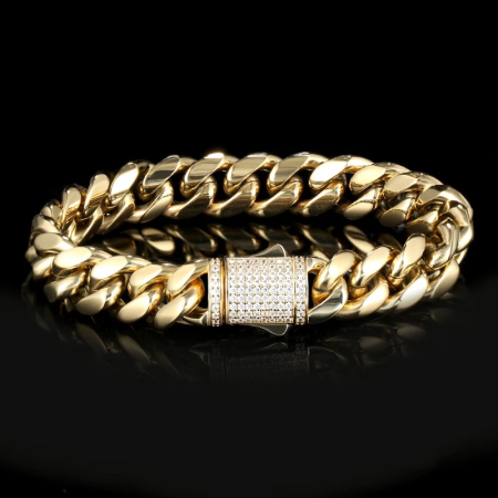 Bratara Brooks Gold Cuban Design [3]