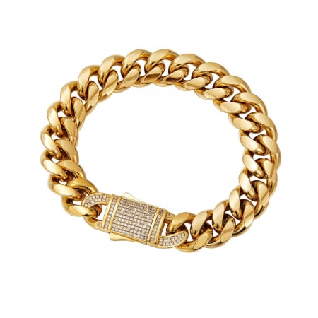 BRATARI LUXURY - Bratara Brooks Gold Cuban Design