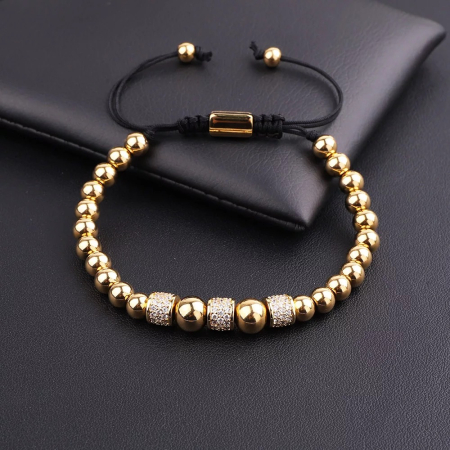 Bratara Brooks Gold Exquisite White Zircon [1]