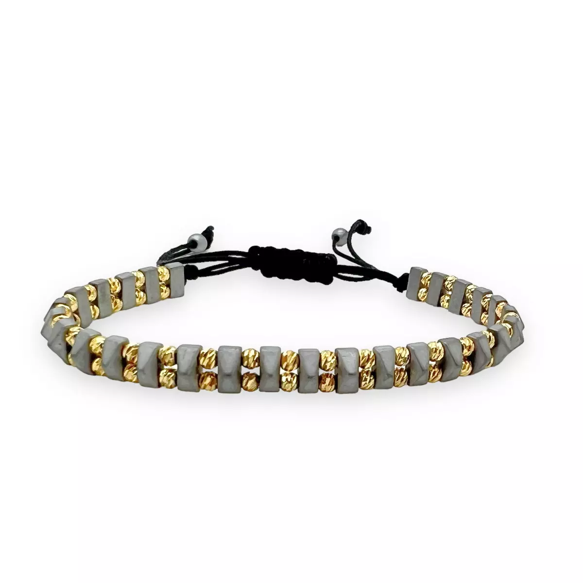 BRATARI PIETRE NATURALE - Bratara Brooks Gold Facette Gray