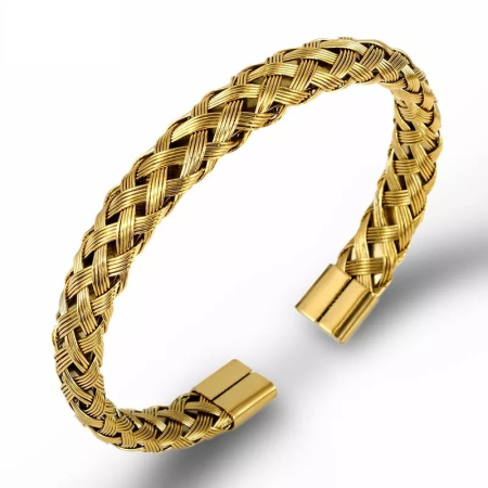 BRATARI SEMICERC - Bratara Brooks Gold Knitted Bangle