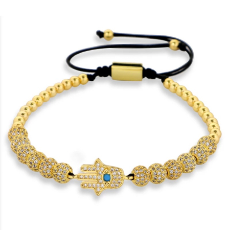 BRATARI CRISTALE - Bratara Brooks Gold Luxury Hamsa Fatima