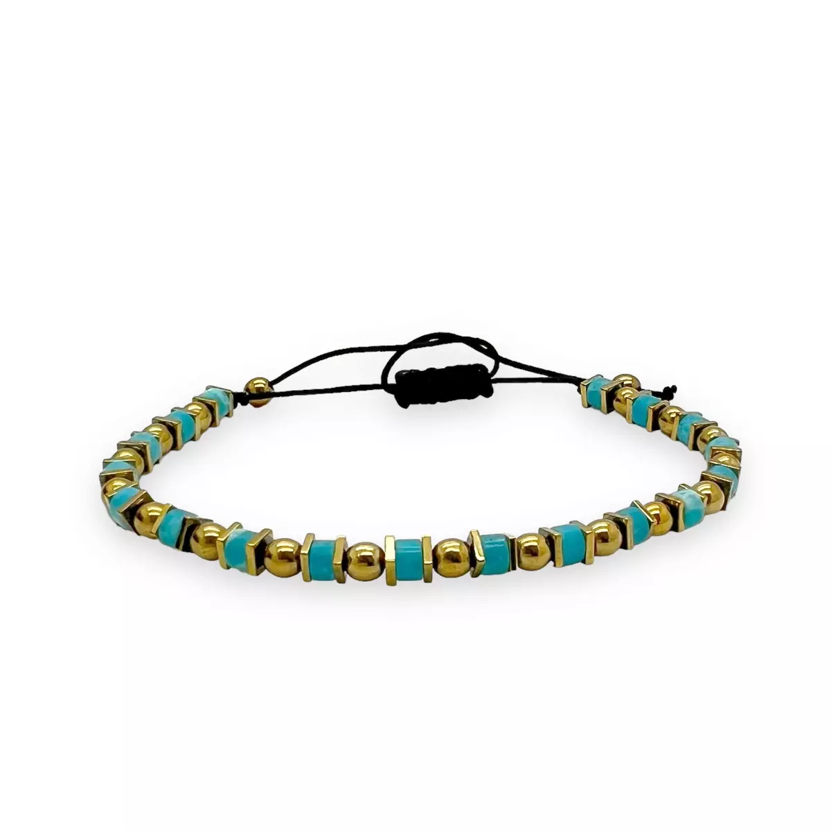 BRATARI PIETRE NATURALE - Bratara Brooks Gold Turcoaz Beads