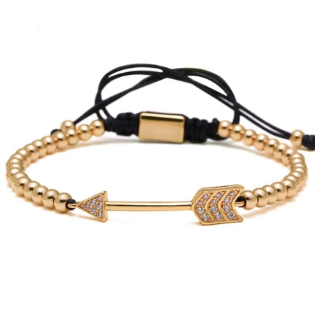 BRATARI LUXURY - Bratara Brooks Gold Zircon Arrow