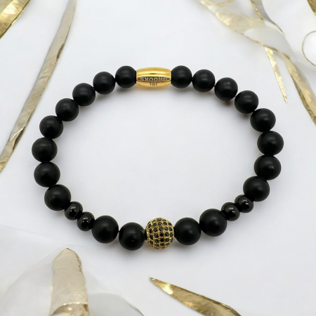 Bratara Brooks Gold Zircon Sphere Agate [1]