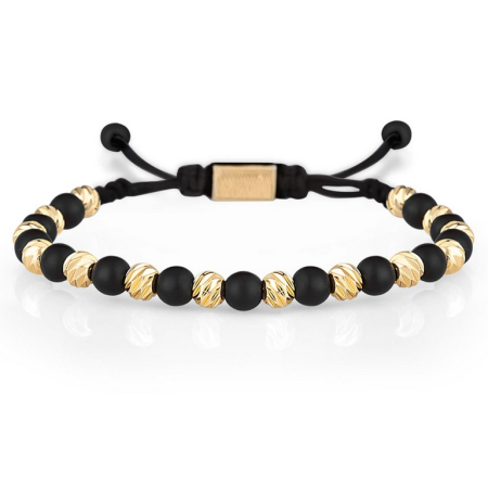 BRATARI LUXURY - Bratara Brooks GoldBlack Facette Beads
