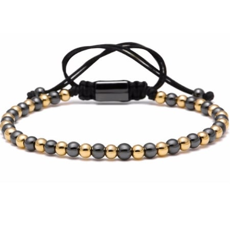 BRATARI LUXURY - Bratara Brooks GoldBlack Beads