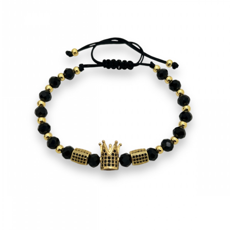 BRATARI PIETRE NATURALE - Bratara Brooks GoldBlack Crown