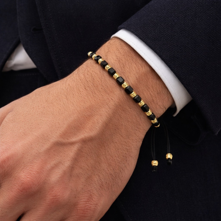 Bratara Brooks GoldBlack Cubical 14K [1]