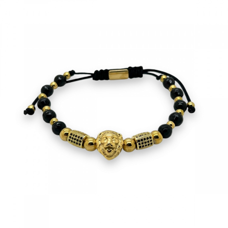BRATARI PIETRE NATURALE - Bratara Brooks GoldBlack Lion Luxury