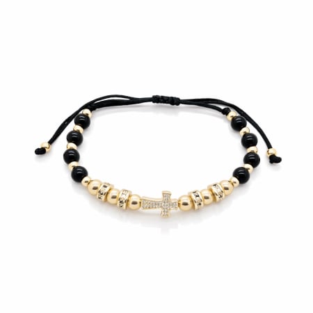 PROMOTII BRATARI - Bratara Brooks GoldBlack Luxury Cross