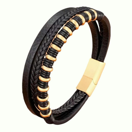 Bratara Brooks GoldBlack Rings [0]