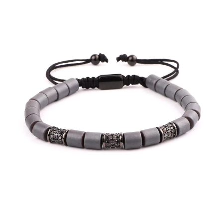 BRATARI PIETRE NATURALE - Bratara Brooks Gray Agate Rings