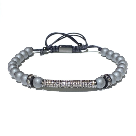 BRATARI LUXURY - Bratara Brooks Gray Agate Tube
