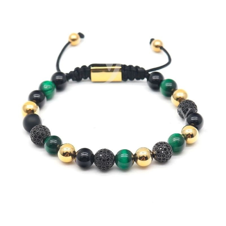 BRATARI PIETRE NATURALE - Bratara Brooks Green Gold Stones