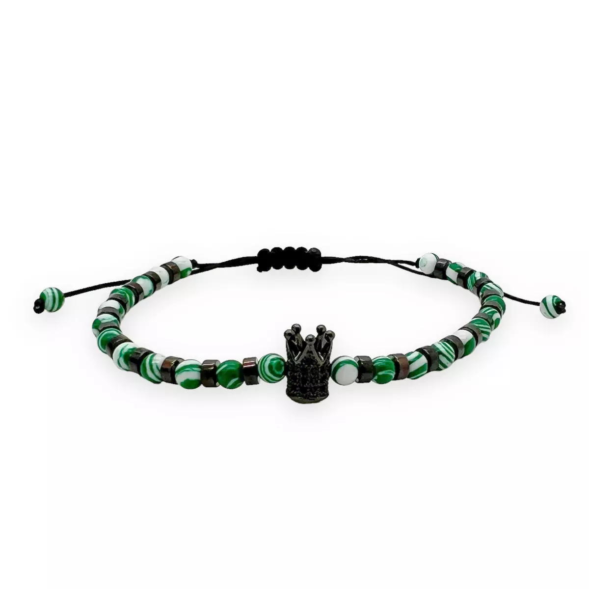 BRATARI PIETRE NATURALE - Bratara Brooks Green Stones Crown