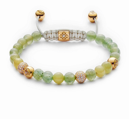 BRATARI CRISTALE - Bratara Brooks Green Stones Gold Charms