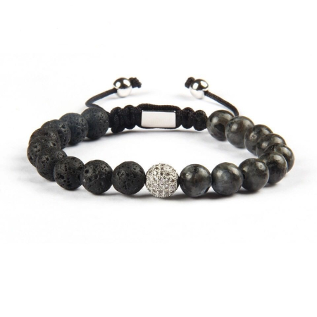 BRATARI PIETRE NATURALE - Bratara Brooks Half Agate Half Lava Stone