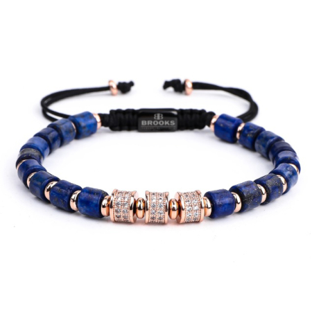 BRATARI CRISTALE - Bratara Brooks Lapis Lazuli Rose Charms