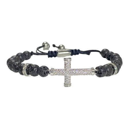Bratara Brooks Lava Stone Cross [0]