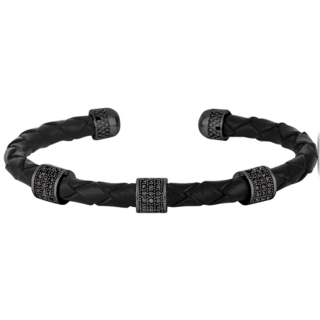 BRATARI LUXURY - Bratara Brooks Leather Black Cilinder
