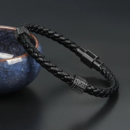 Bratara Brooks Leather Black Hexya [1]