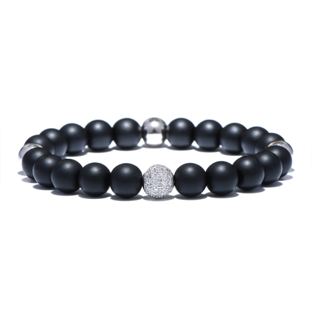 BRATARI PIETRE NATURALE - Bratara Brooks Luxury Black Agate