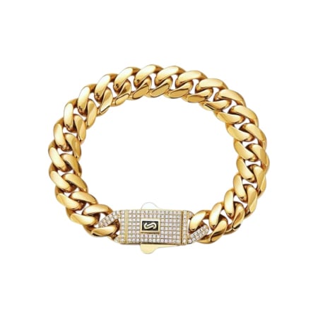 BRATARI METALICE - Bratara Brooks Monaco Gold Plated 14K 10 MM / 20 CM
