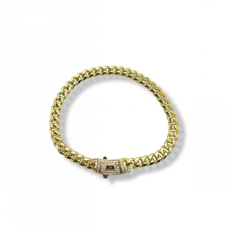 BRATARI METALICE - Bratara Brooks Monaco Gold Plated 14K 6 MM / 20 CM