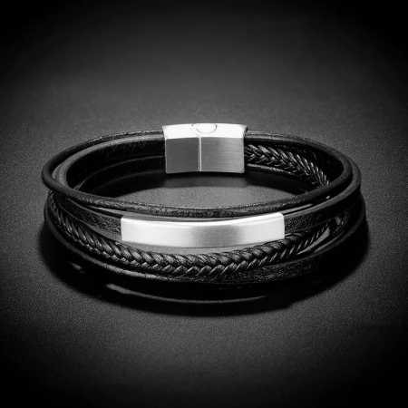 Bratara Brooks Multilayer Silver Steel Tube [0]