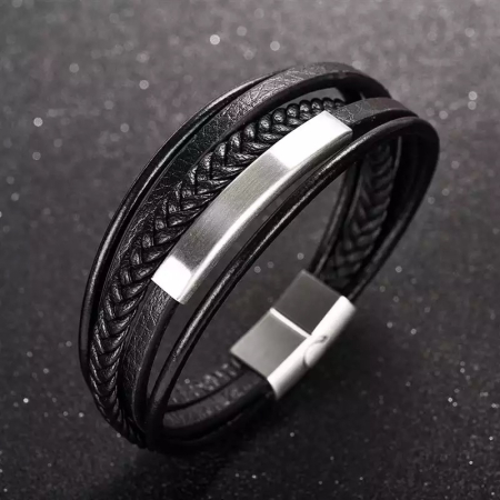 Bratara Brooks Multilayer Silver Steel Tube [1]