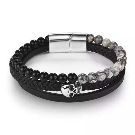 BRATARI PIELE - Bratara Brooks Multilayer Skull