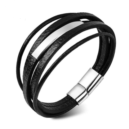 BRATARI PIELE - Bratara Brooks Multistrap Stainless Steel Silver Tube