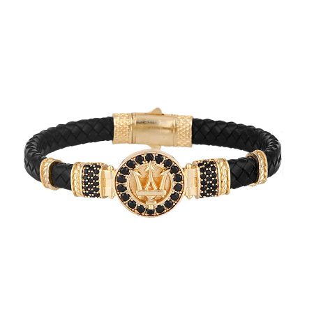 Bratara Brooks Piele Gold Trident [1]